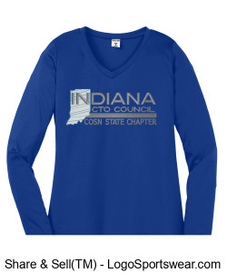 Indiana CTO - Ladies LS T-Shirt - Blue Design Zoom